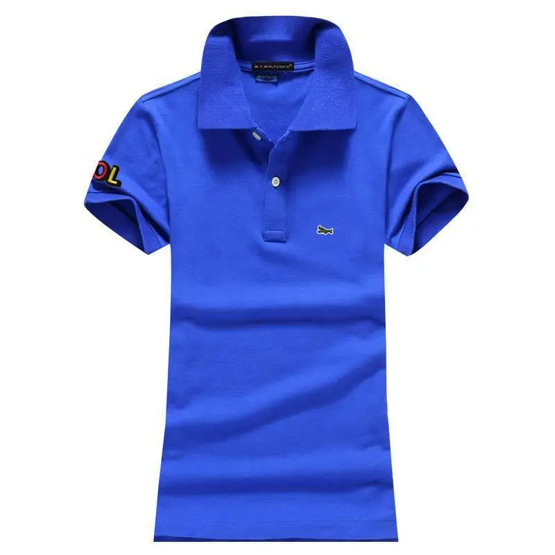 Женские футболки-поло из 100% хлопка с коротким рукавом брендовые облегающие топы