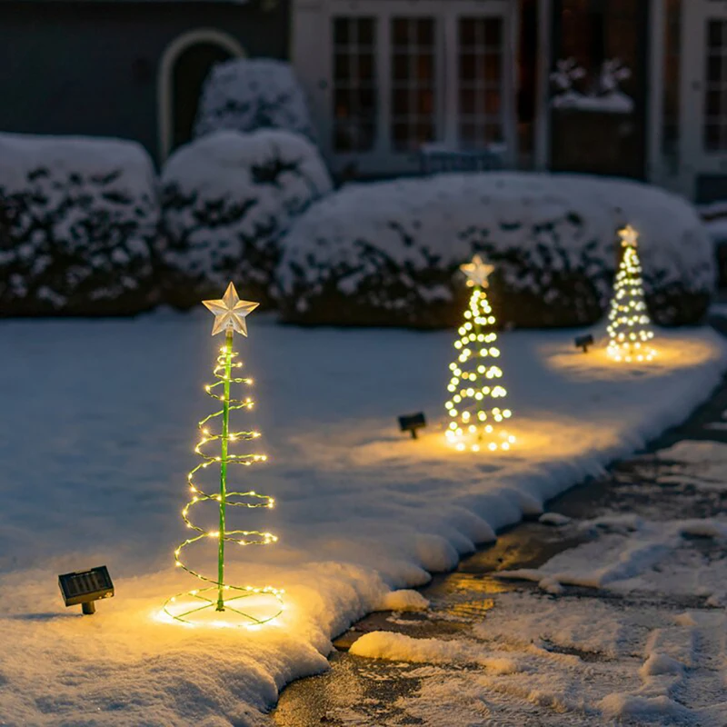 

2022 Nieuwe Jaar Decoraties Kerst Decoratie Kerstboom Binnenplaats Solar Lichtgevende Led Verlichting
