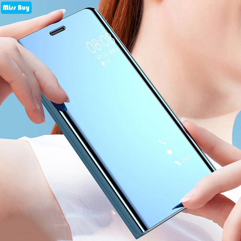 

Luxury View Smart Mirror Case For Huawei Nova 8 Pro 7 6 SE V30 Honor 30 Pro 9N 10 9 Lite Note 10 Play Leather Flip Phone Cover