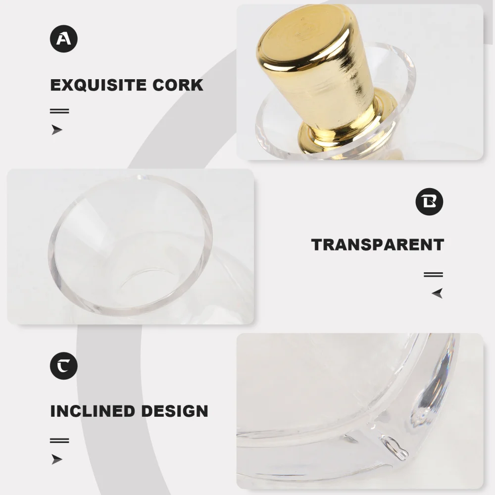 

1Pc Creative Inclined Stand Crystal Glass Decanter Practical Stylish Decanter
