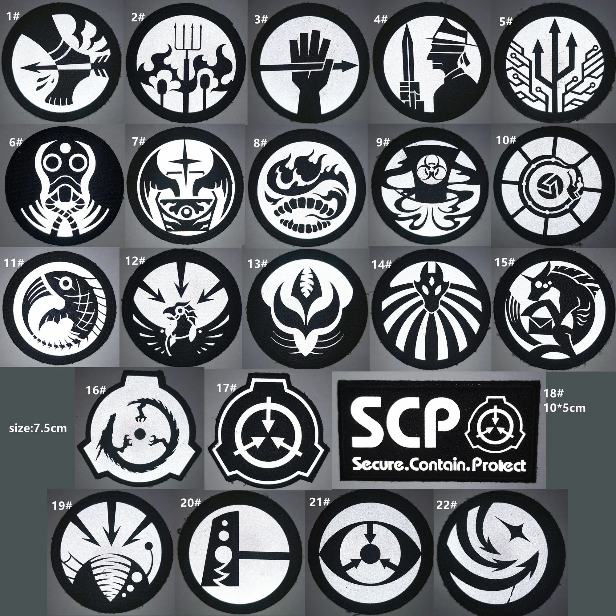 Светоотражающие нашивки SCP светоотражающие с крючком и петлей scp для футболок