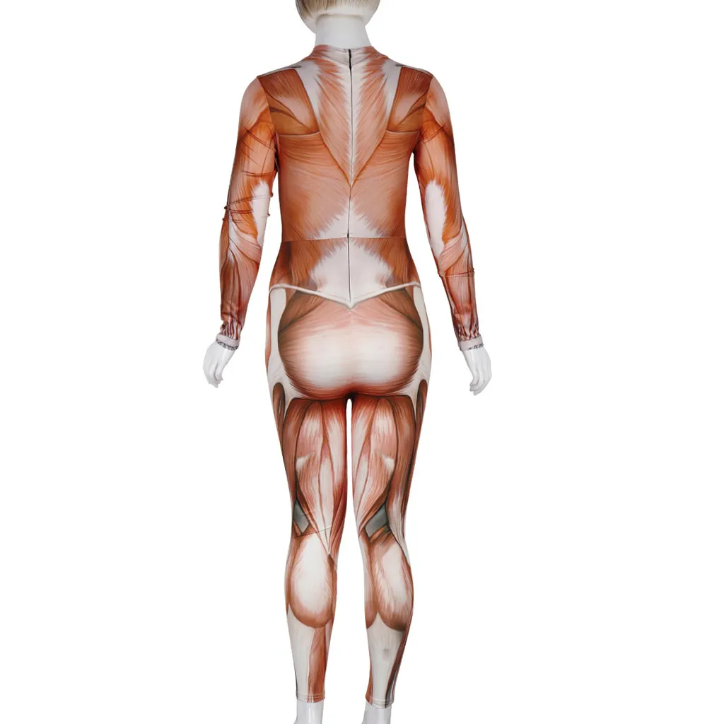

Funny Festivals Performances Costumes Clothes Vertvie Ladies Costumes Bodysuit Women COS Long Sleeve Jumpsuit Internal Organs