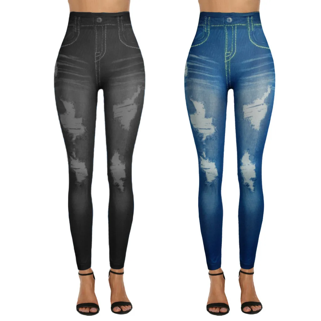 Женские эластичные джинсовые леггинсы с эффектом пуш ап высокой талией|Легинсы| |