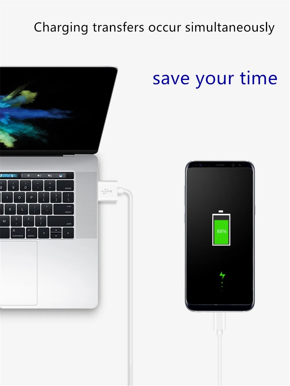 ONEVAN кабель с разъемом USB Type-C для Samsung S9 S8 быстрой зарядки на борту самолета