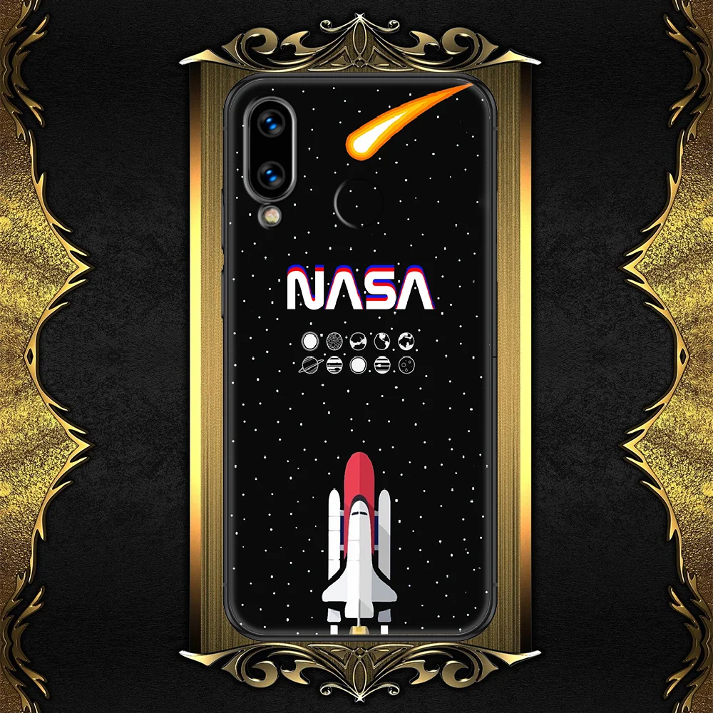 

Astronaut Rocket Nasas-compatible Phone case For Huawei Honor 6 7 8 9 10 10i 20 A C X Lite Pro Play black tpu back luxury