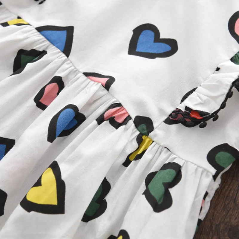 Bear Leader-disfraces informales de primavera para ni&ntilde;as, vestidos con estampado de coraz&oacute;n, volantes, ropa de Oto&ntilde;o de 2 a 7 a&ntilde;os-4