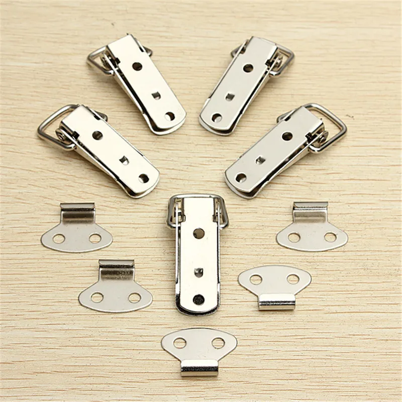 4 PCS Hardware Cabinet Boxes Spring Loaded Latch Catch Toggle 27*63 Iron Hasp For Sliding Door Simple Window | Обустройство дома