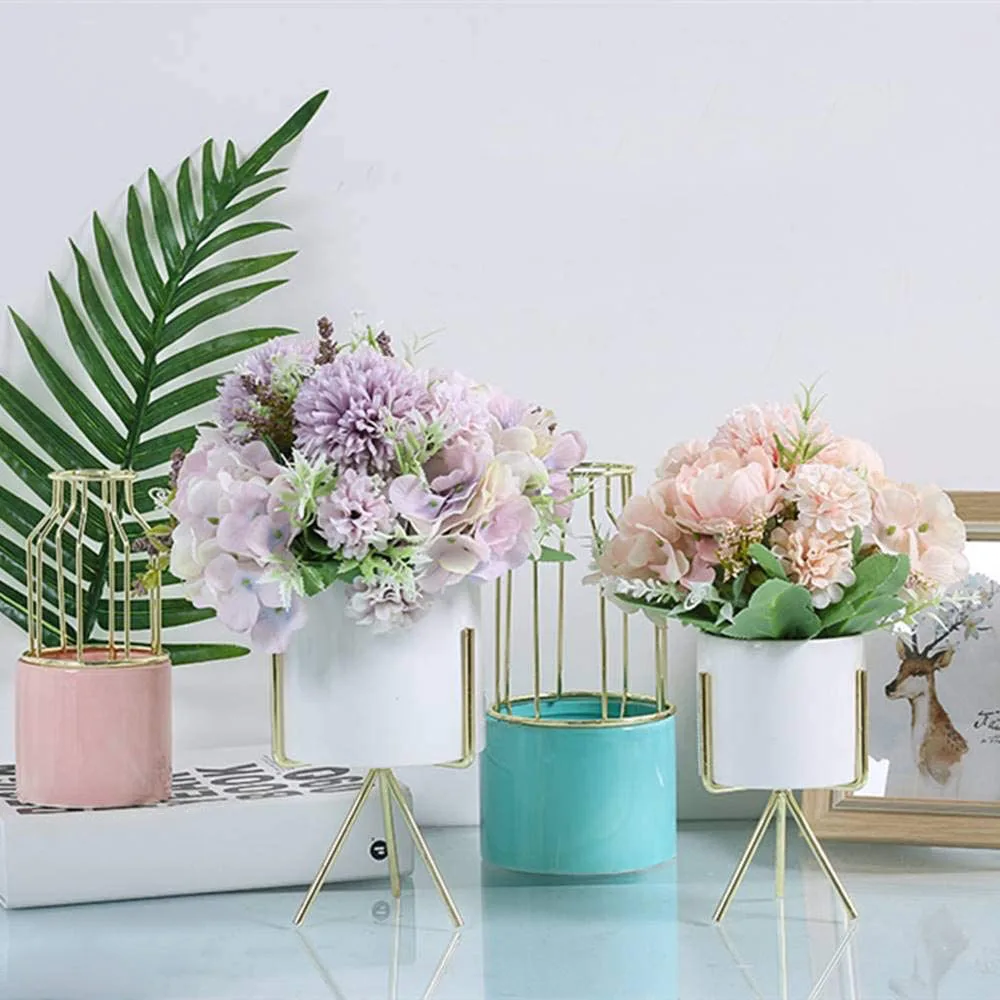 Artificial Flowers Fake Peony Silk Hydrangea Bouquet Decor Flower Arrangements Wedding Garden Decoration 2 Packs | Дом и сад