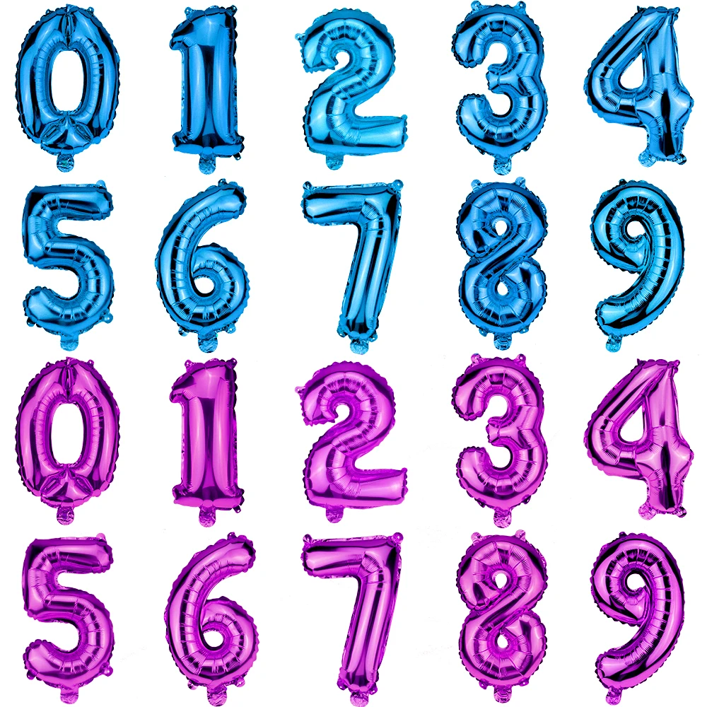 40 дюймов Большой фольгированные шары на день рождения Воздушные гелиевые цифры