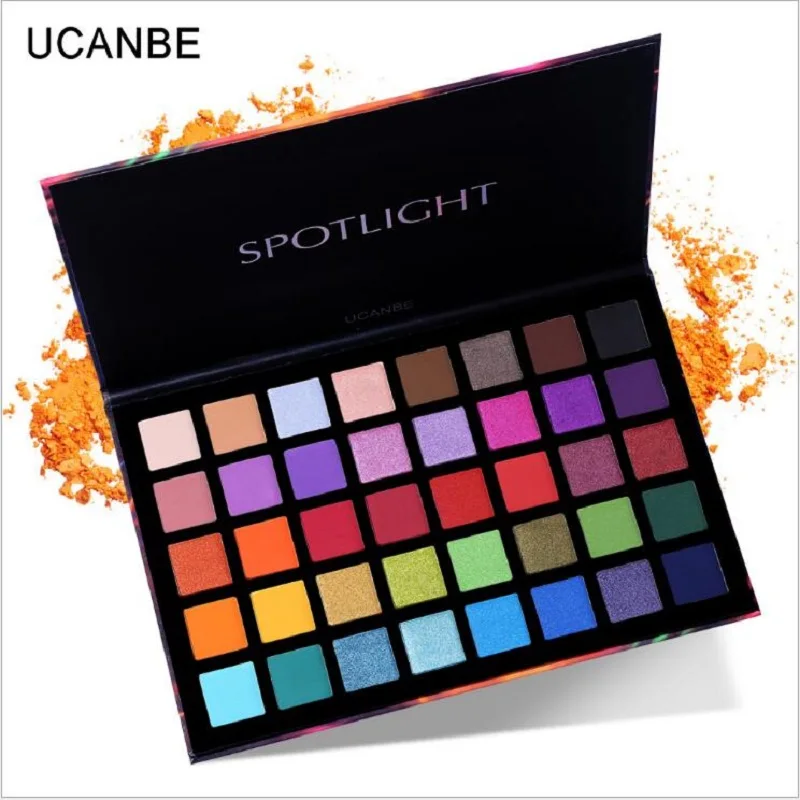 UCANBE Spotlight 40 Color Eye Shadow Palette Colorful Artist Shimmer Glitter Matte Pigmented Powder Pressed Eyeshadow Makeup Kit |