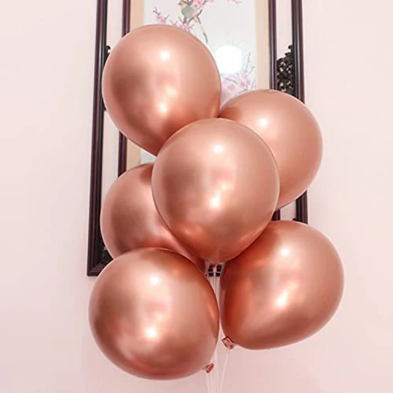 

100pcs Mixed Colors Glossy Metal Latex Balloon Happy Birthday Party Decoration Kids Boy Girl Adults Wedding Birthday Ball