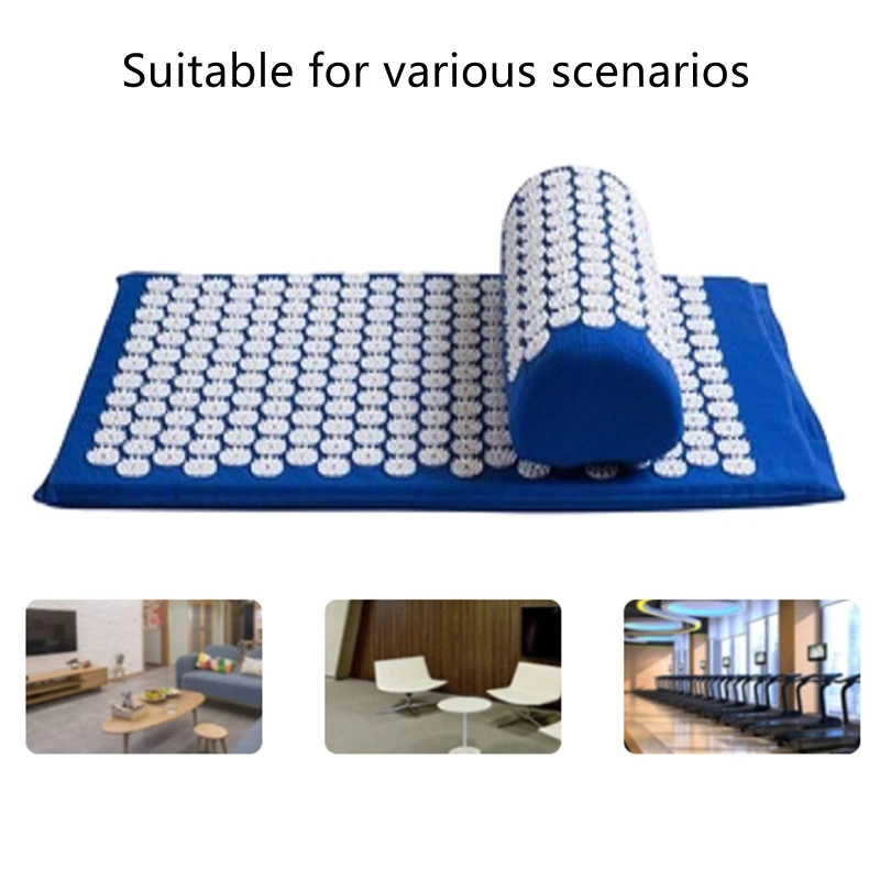 

Acupressure Mat Pillow Set Body Massager Cushion Head Pain Relief Massage Tools U2JD