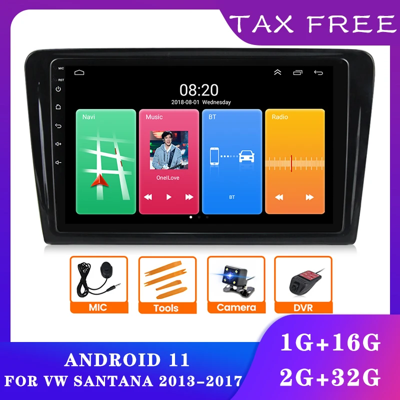 

For VW Santana 2013-2017 2din Apple Carplay Radio Car Android Auto Mp5 Player Touch Screen USB Bluetooth Mirorr link Autoradio