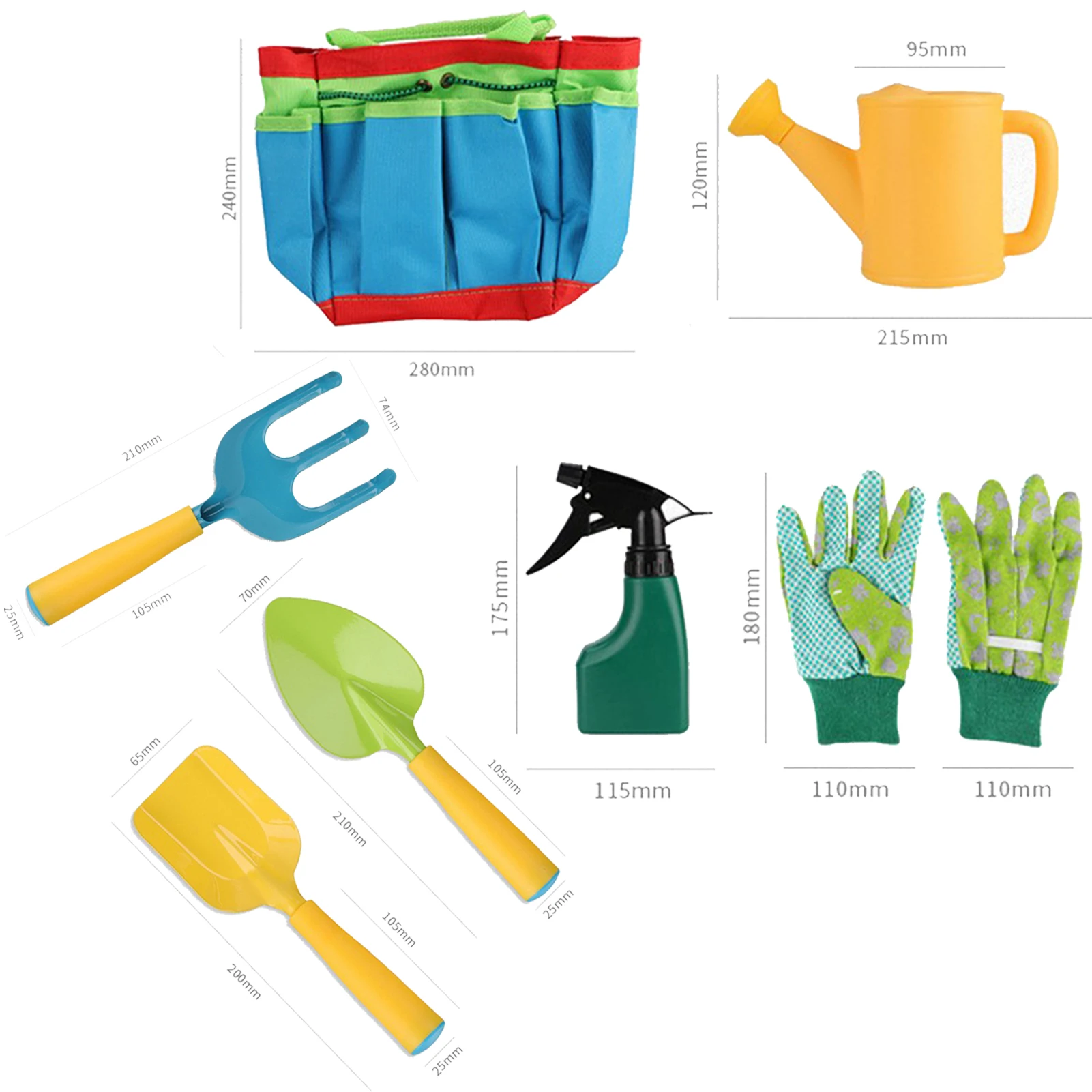 

Kids Gardening Tools Kit Children's Mini Multifunctional Plastic Garden Tools With Gardening Gloves Sprinkler Shovel And Bag