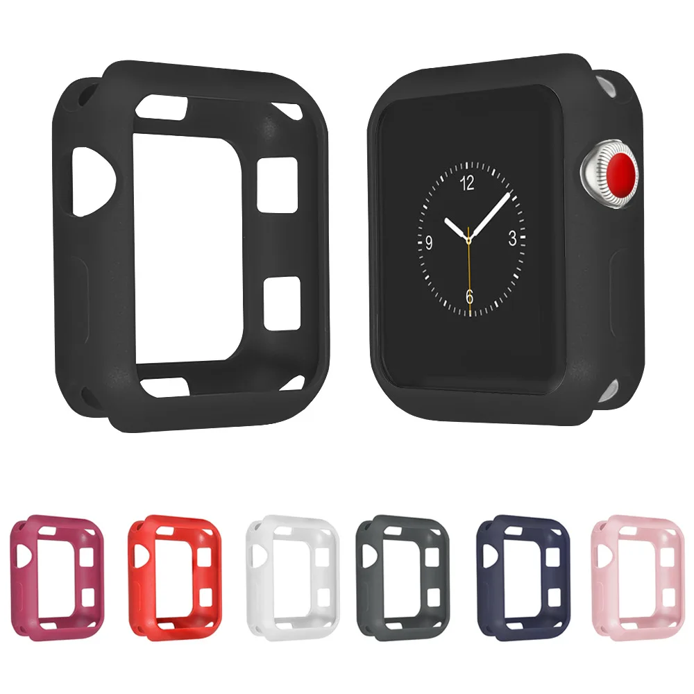 Однотонная одежда матовый чехол для Apple Watch 1/2/3/4 спортивная мягкая силиконовая