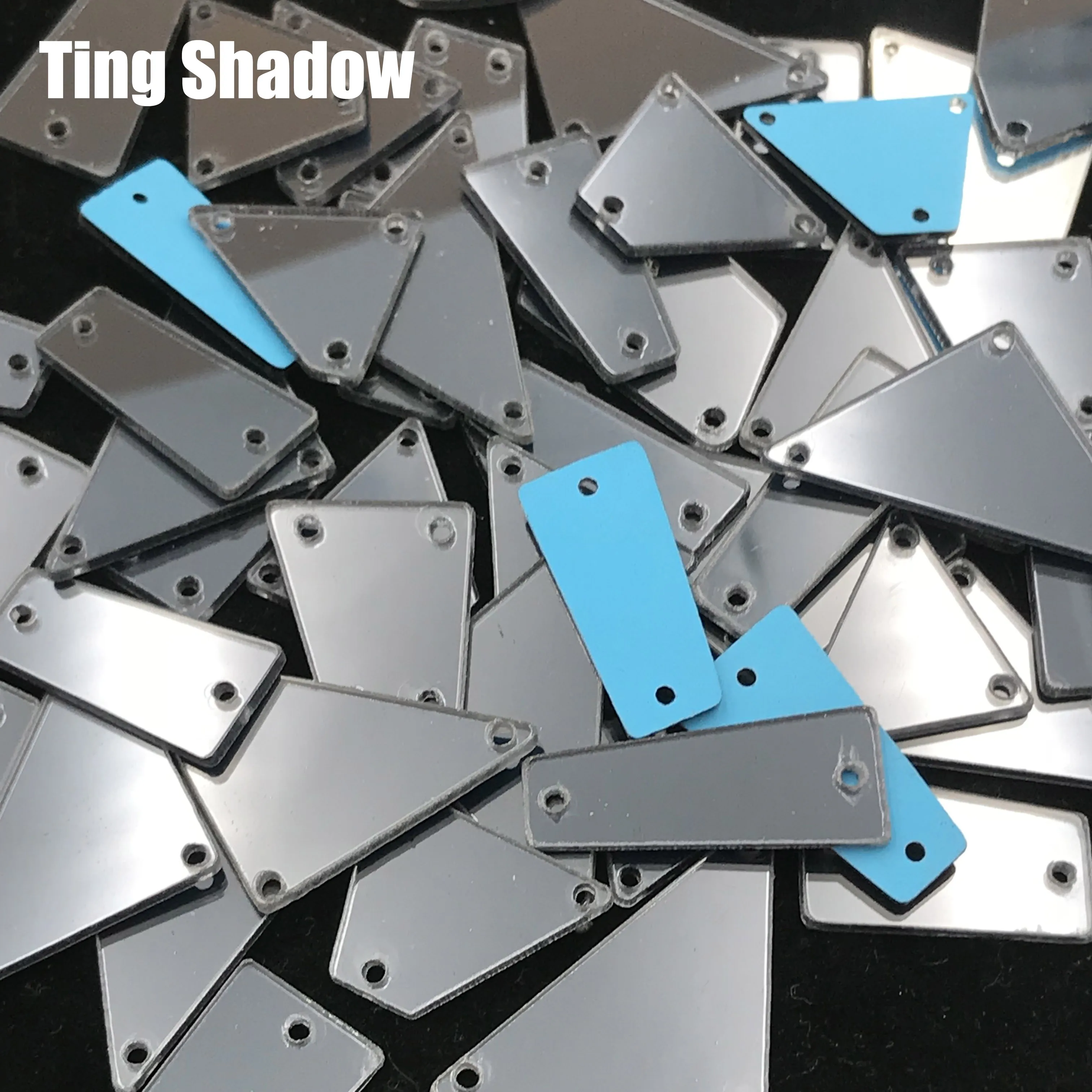 Смешанный размер 50 шт розовый желтый синий акриловое зеркало пришитое Стразы