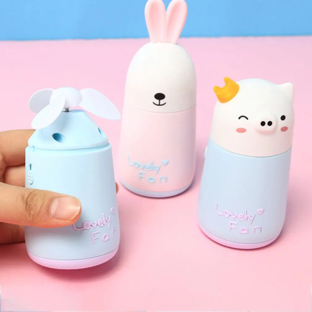 Мультяшный милый поросенок Usb зарядный вентилятор с заячьими ушками мини