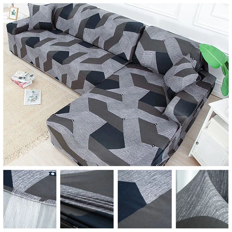 Funda de sofá elástica geométrica para sala de estar, cubierta de sofá...