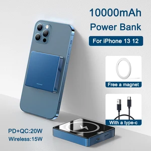 mini powerbank 10000mah portable magnetic wireless power bank for iphone 13 12 pro max 20w fast charger phone external battery free global shipping