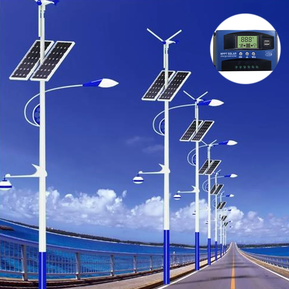 

Solar MPPT Charge Controller 100A 60A 50A 40A 30A Dual USB LCD Display 12V 24V Solar Panel Battery Charger Regulator With Load