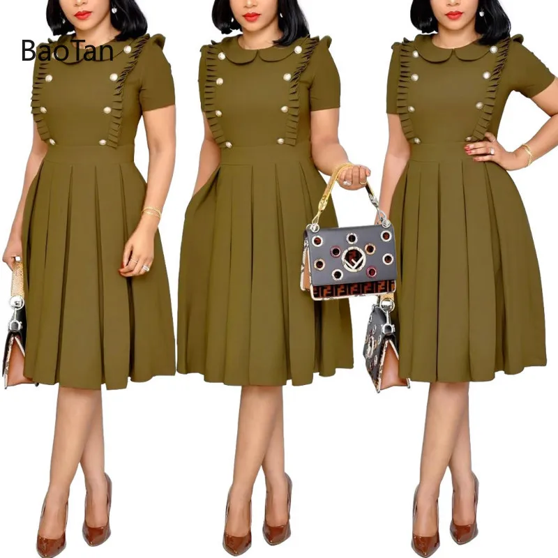 

Dresses for Women Summer Woman Dress Casual Solid Knee-Length Bodycon Dress