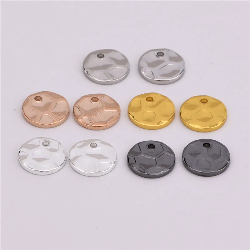 

20pcs brass hammered round ornament disc stamping DIY jewelry necklace earrings 0 pendant accessories