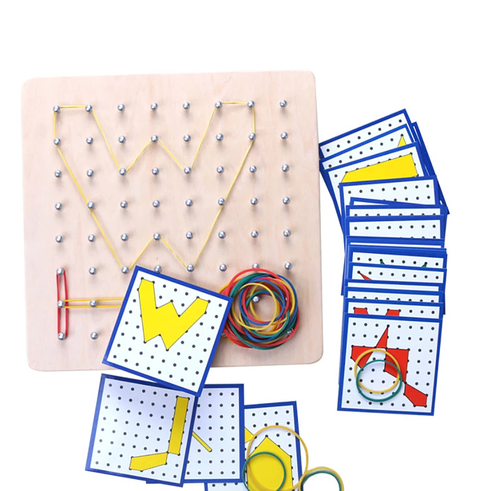 Графический резиновый галстук для ногтей Geoboard с картами для изучения математики развивающие детские игрушки использовать резиновый ремешок tmake различная форма доска для ногтей