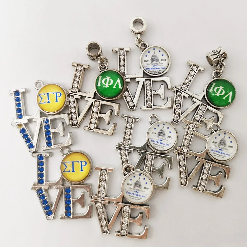 

10Pcs Various Styles LOVE Charms Bracelet & Necklace Women DIY Jewelry Accessories