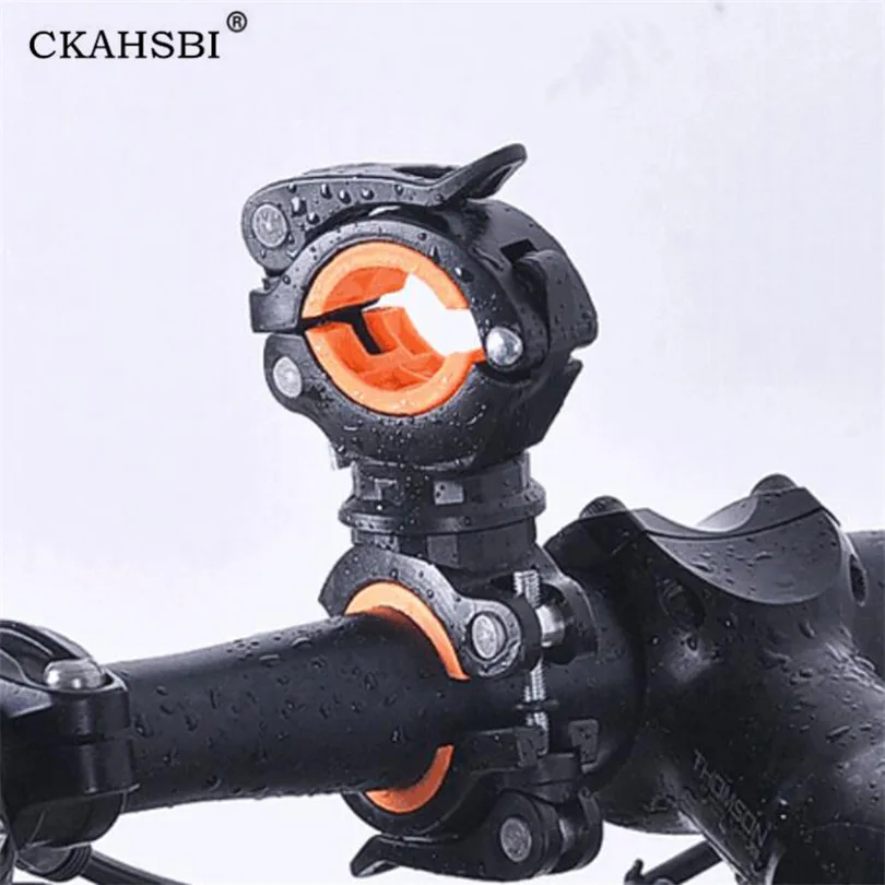 

CKAHSBI Bicycle Rotating Light Double Holder LED Front Flashlight Pump Lamp Handlebar Seatpost MTB Bike Cycling Light Holder