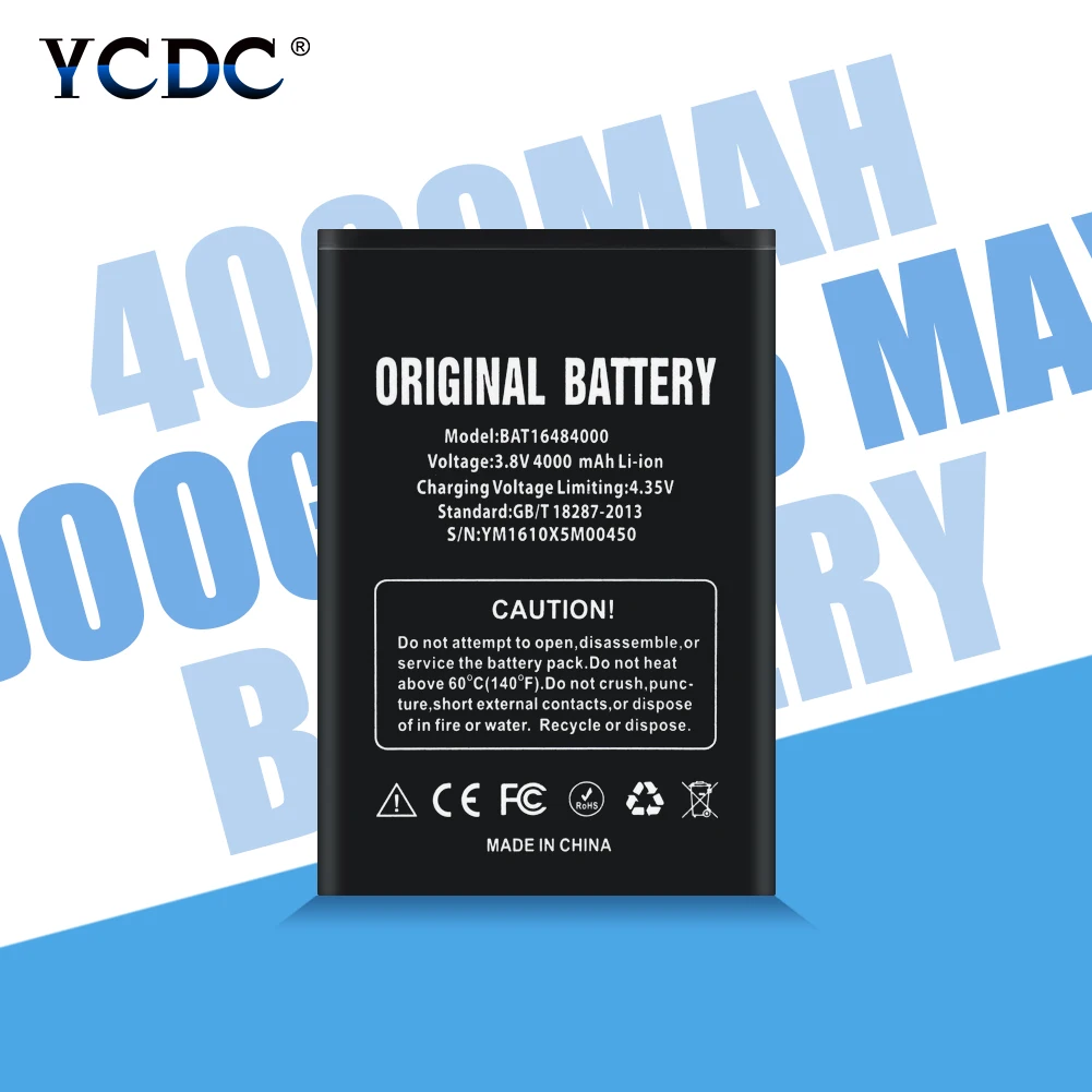 Аккумулятор для телефона Doogee X5 Max/X5 Max Pro/X5MAX/X5Max Pro/BAT16484000 4000 мАч литий ионный