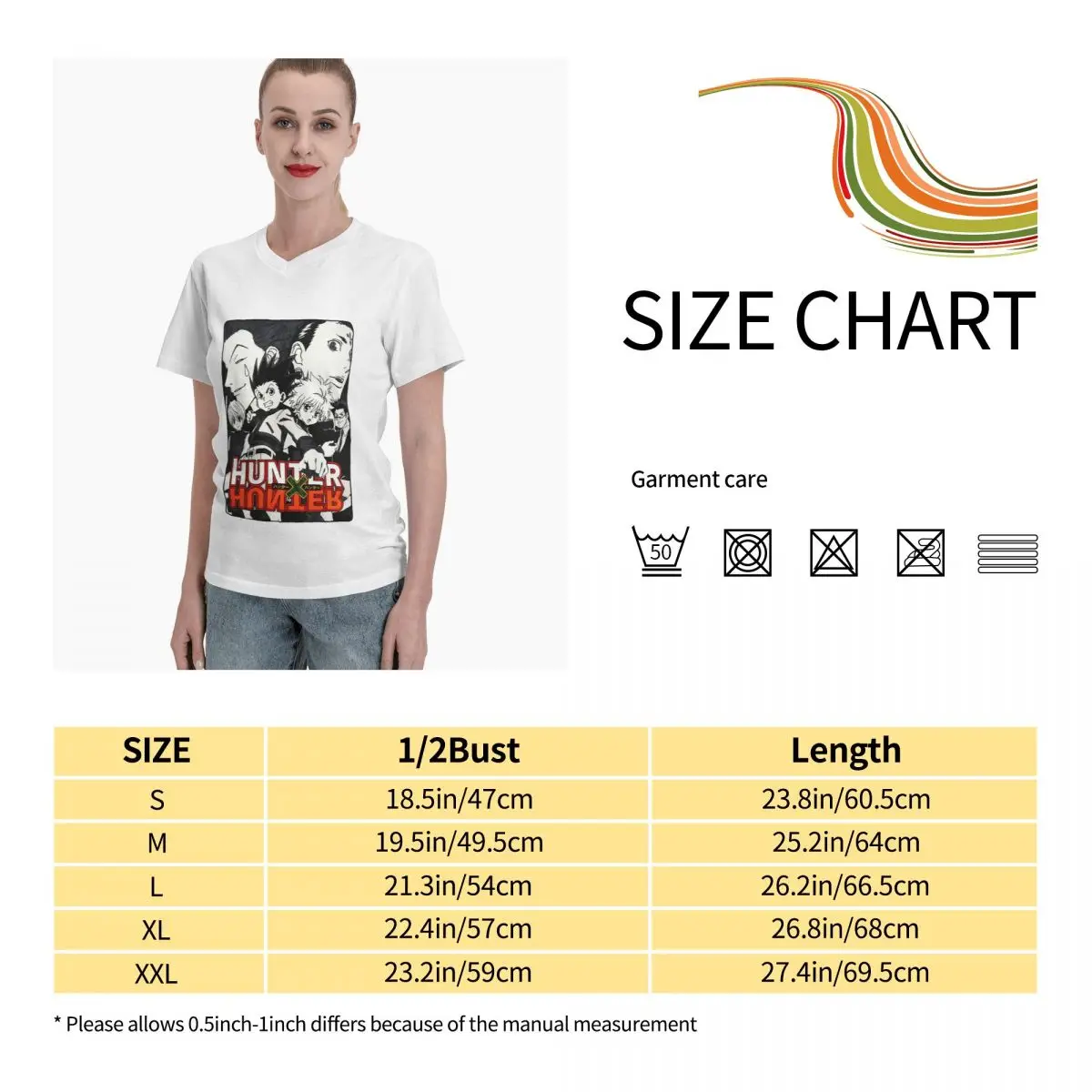 

Anime Fans Hisoka 2 women's tshirt Soft and comfortable V-neck T-shirt with short sleeves