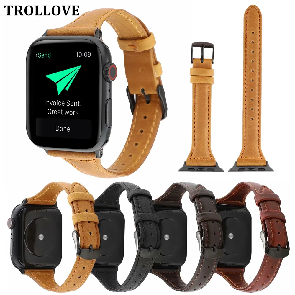 Ремешок кожаный для Apple Watch Band сменный Браслет наручных часов iwatch 44 мм 40 4/3/2/1