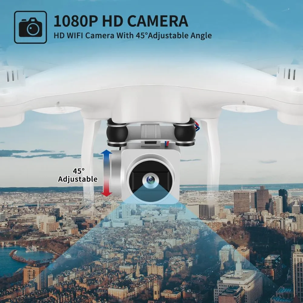 20 минут полета FPV Дрон для взрослых JJRC H68 RC с 1080P HD камерой WIFI живое видео