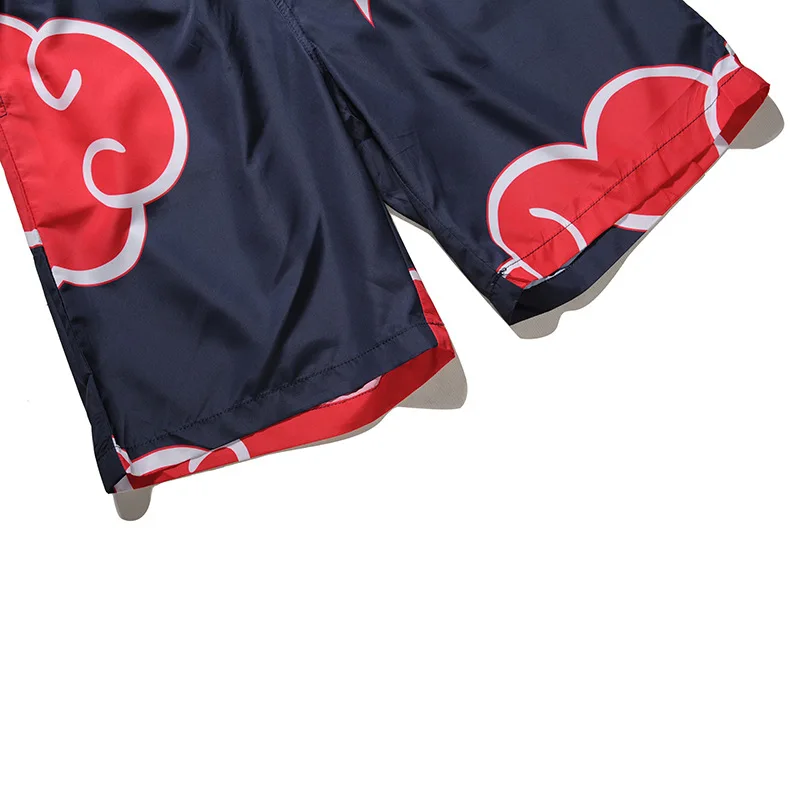 Аниме Наруто Акацуки Учиха Итачи Косплей костюмы Красный символ облака