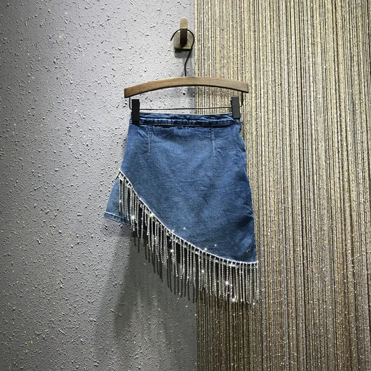 Облегающие бедра джинсовая юбка женские весенне-летние новые эластичные