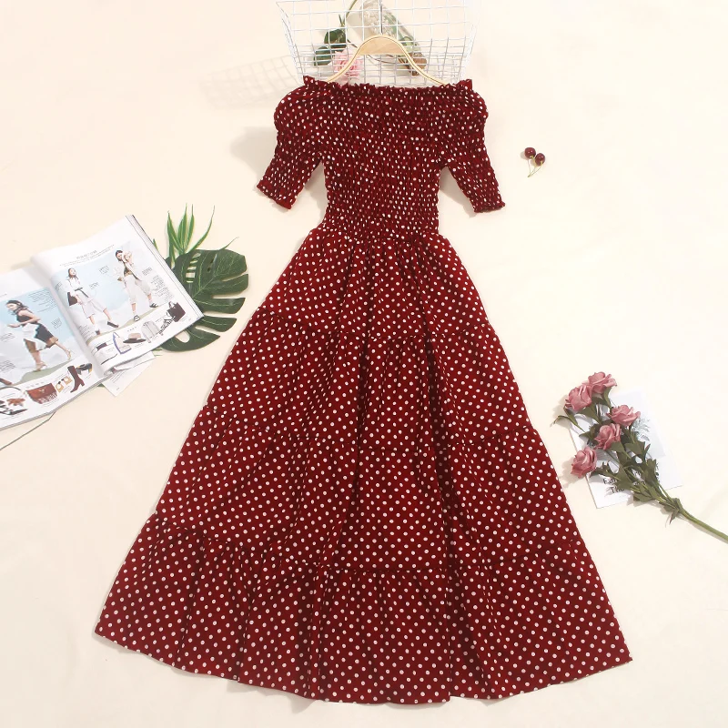 

Летнее женское платье с вырезом лодочкой и расклешенными рукавами, плиссированное платье с оборками, женский эластичный приталенный пулов...