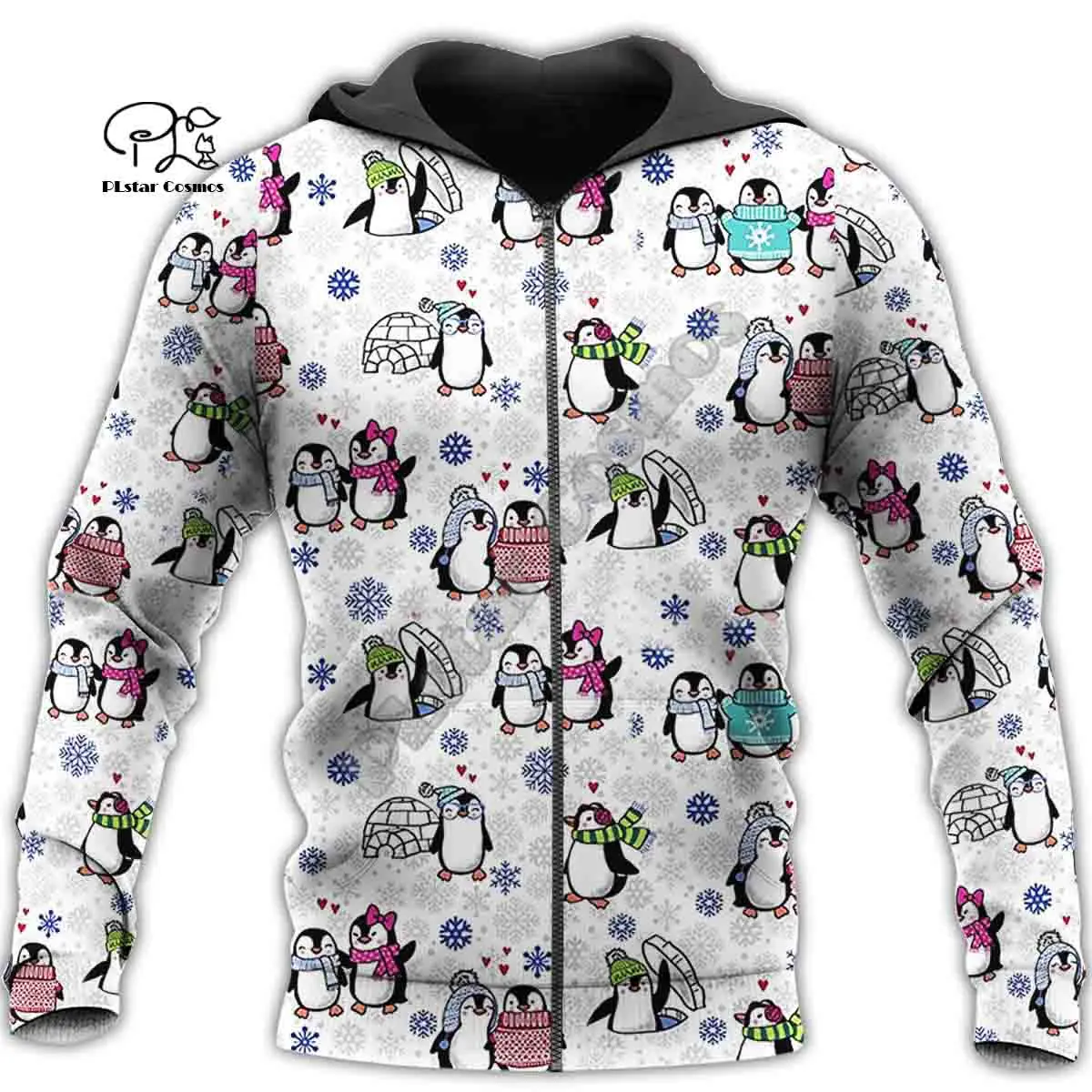 

PLstar Cosmos 3DPrint Merry Christmas Santa Claus Unisex Penguin Harajuku Streetwear Funny Casual Hoodies/Sweatshirt/Jacket-c11