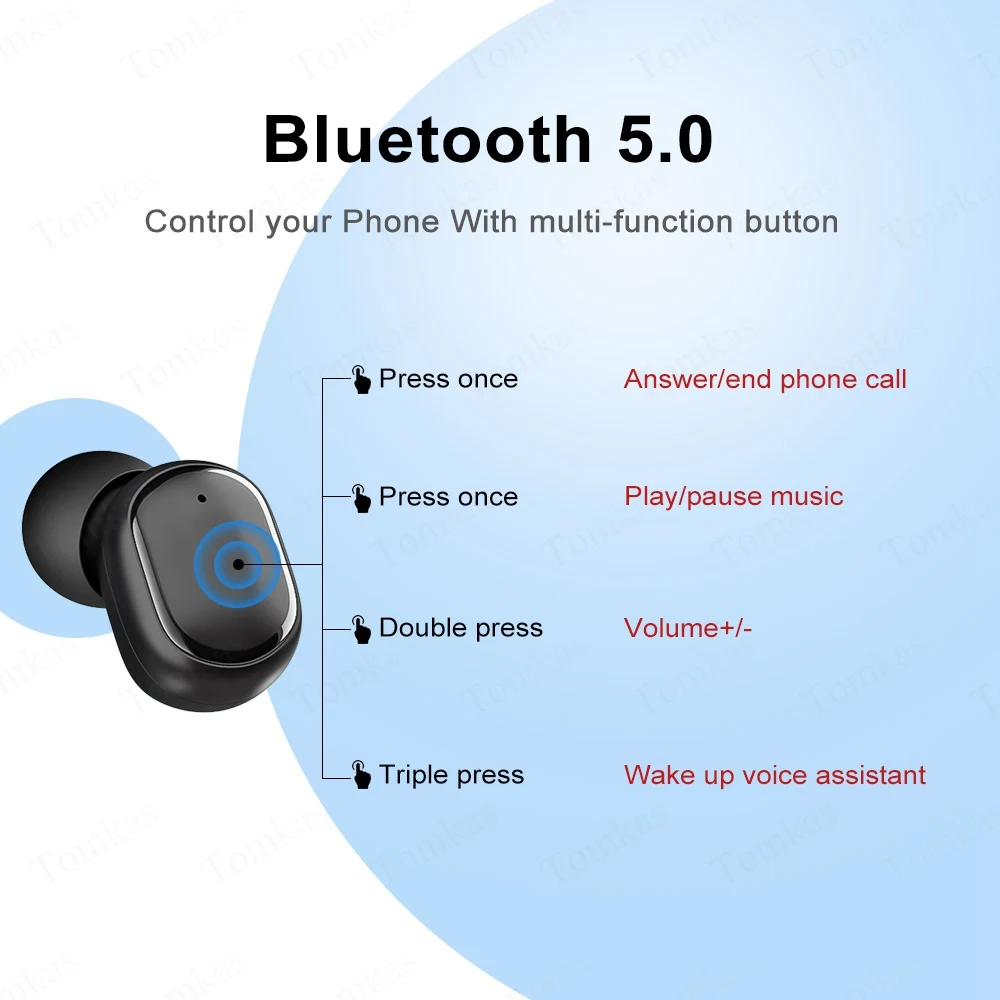 TWS беспроводные Bluetooth гарнитуры 5 0 наушники водонепроницаемые стерео с