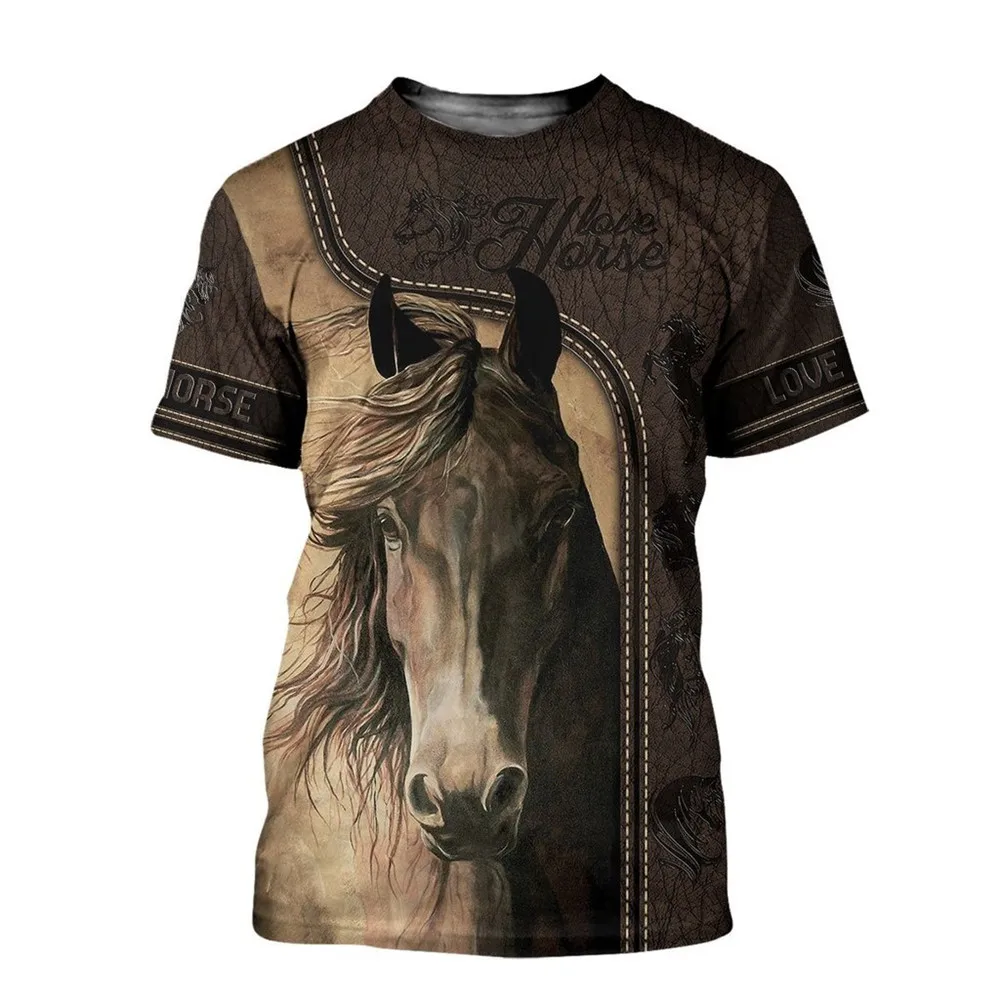 

CLOOCL Love Horse Series T-shirts Newest Animal 3D Print Men Clothing Short Sleeve Casual Tops Unisex Harajuku Streetwear