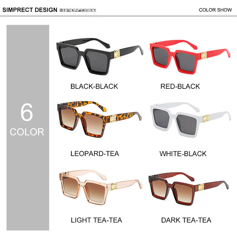

SIMPRECT Fashion Square Oversized Sunglasses Women 2020 Big Frame Retro Sunglasses Luxury Brand Designer Sun Glasses Oculos