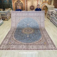 9'x12' Handknotted Silk Area Rug Living Room Oversized Luxury Carpet (WY319A)