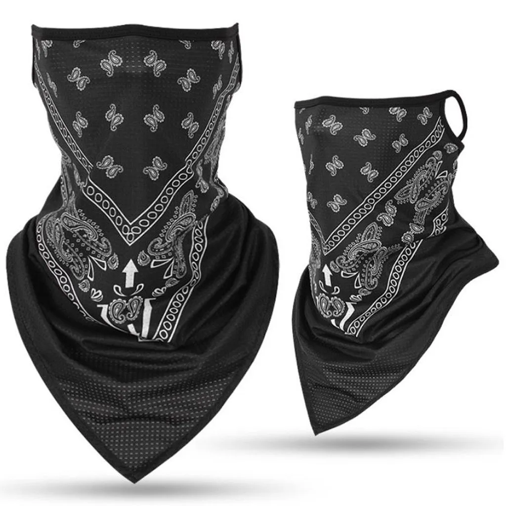 Трехугольный бандана для защиты лица висячий шарф труба ушей ледяной шелк