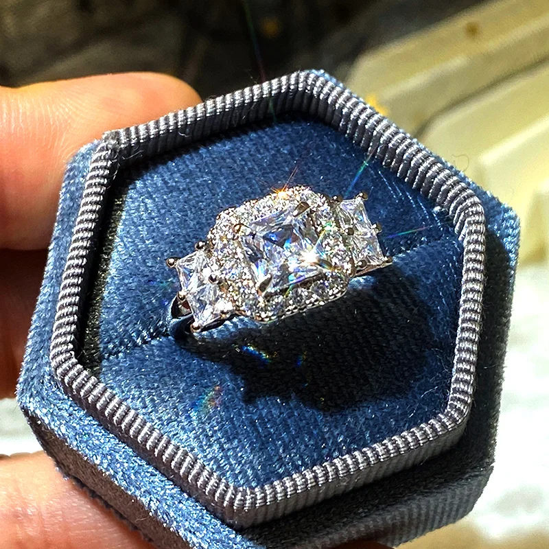 Huitan современный дизайн Геометрические Квадратные формы кольца для женщин AAA