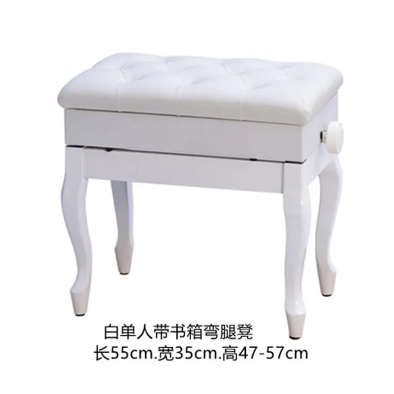 

Special offer pure solid wood piano stool European curved leg piano chair double with book box guzheng stool musical instrument