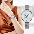 Женские кварцевые часы с сетчатым браслетом из нержавеющей стали, 33 мм