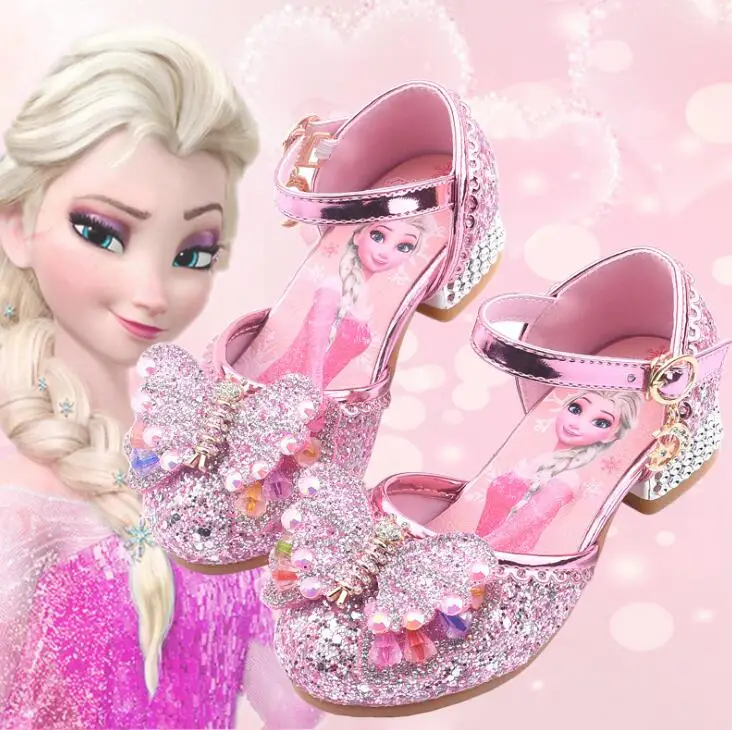 Disney платье на свадьбу с бантом и бриллиантом детская туфли принцессы Сезон лето