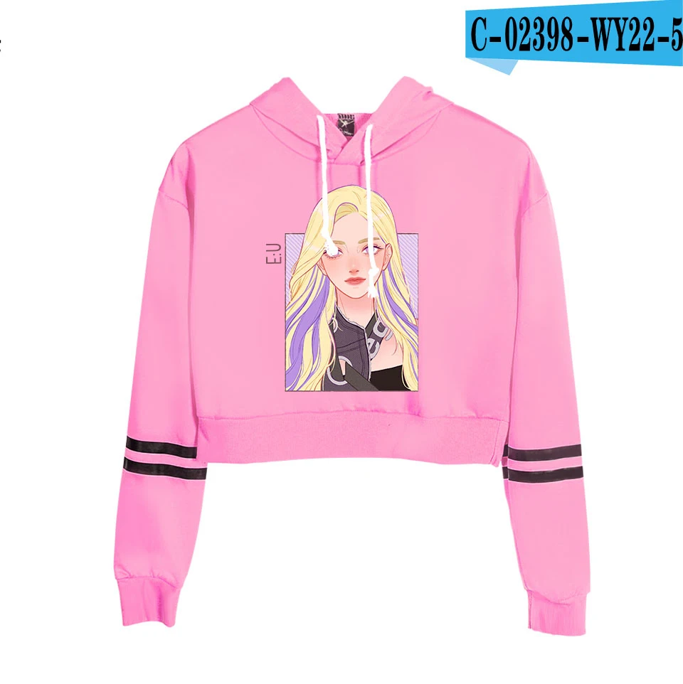 Everglow Kpop Корейская новая команда для девочек уличная Женская пуловер пупка толстовки Толстовка крутая поясничная популярная новинка года толстовки - Цвет: WY22
