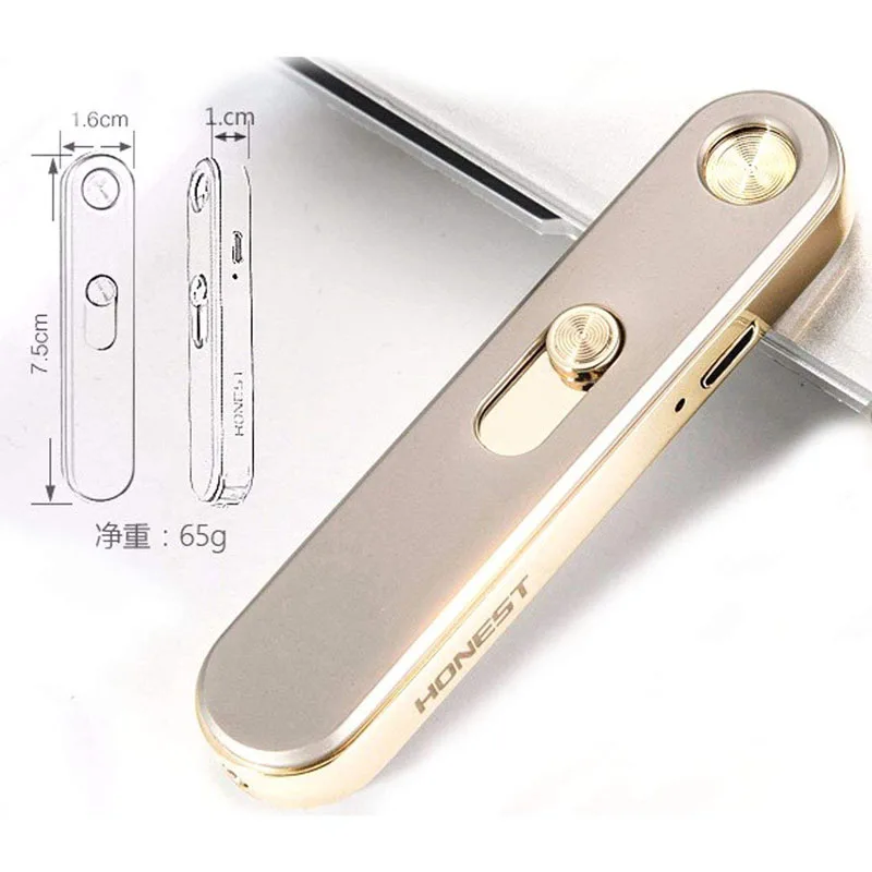 Honest Windproof Electronic Pulse USB Rechargeable Sense Touch Flameless Electric Arc Cigarette Smoking Lighter Gift For Men Box | Дом и сад