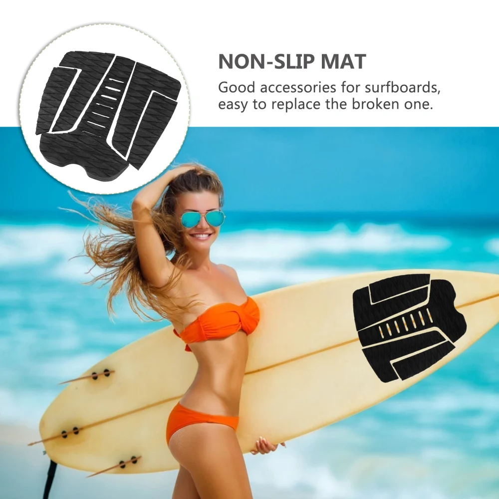 

1 Set 5pcs EVA Surfboard Traction Pads Surfing Tail Pads Anti-Slip Pads (Black)