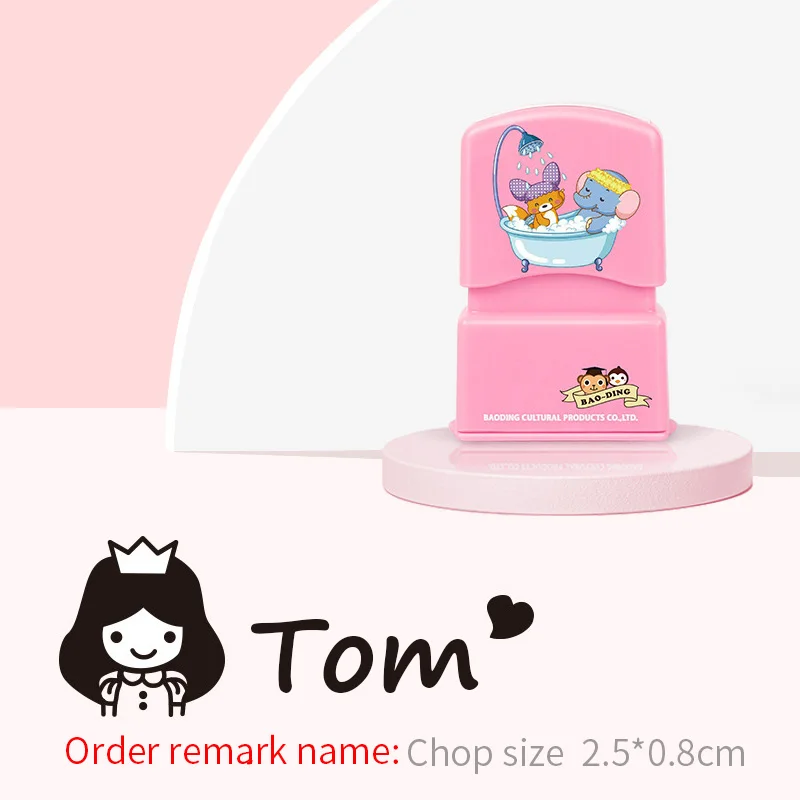 Hot kindergarten name stamp waterproof baby cartoon clothes seal name stickers clothing seal baby school day holiday gifts